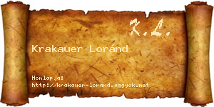 Krakauer Loránd névjegykártya